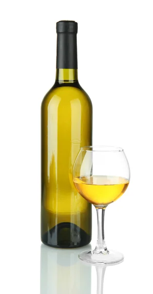 Bílé víno izolovaných na bílém — Stock fotografie