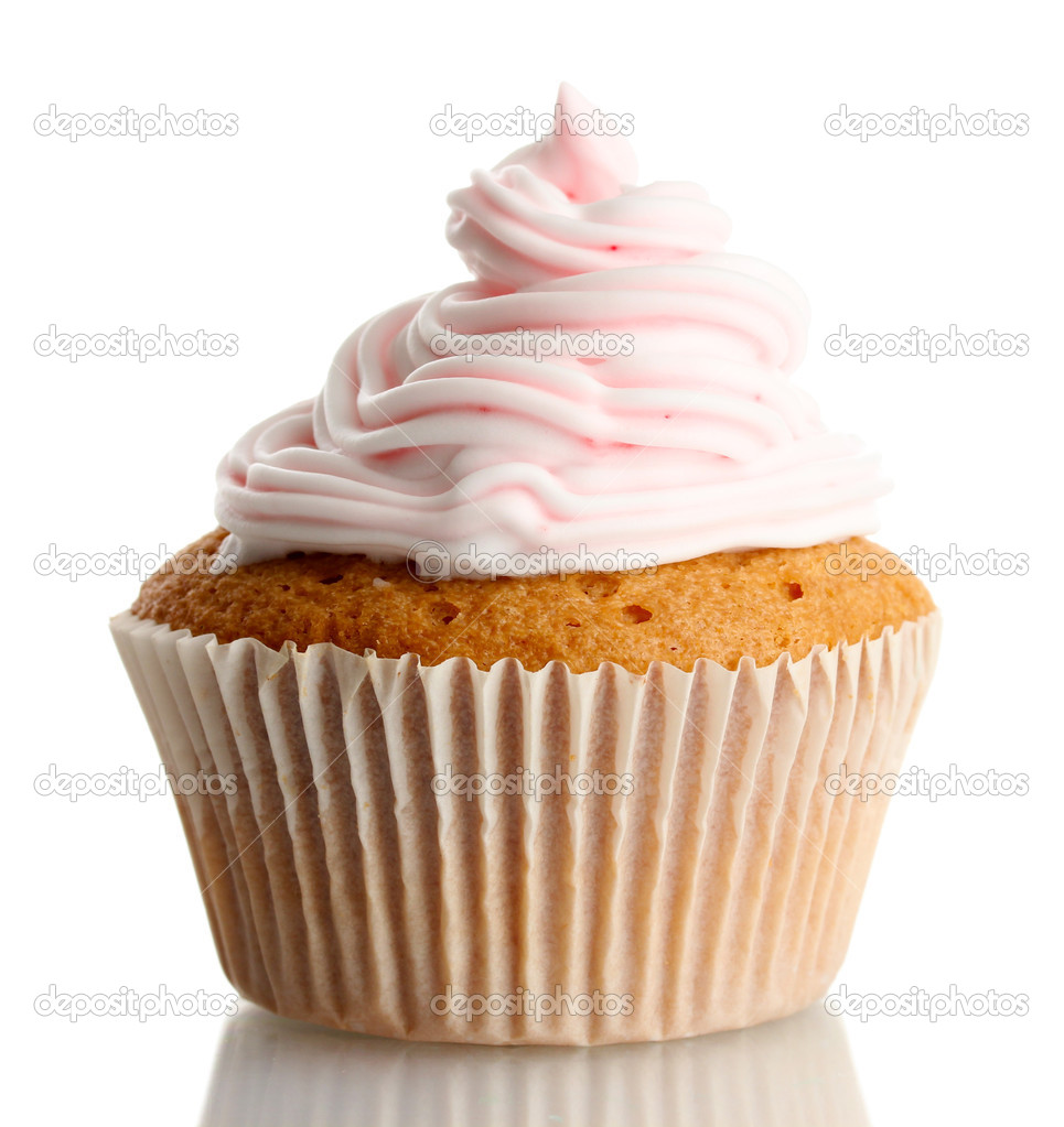tasty cupcake, isolated on white