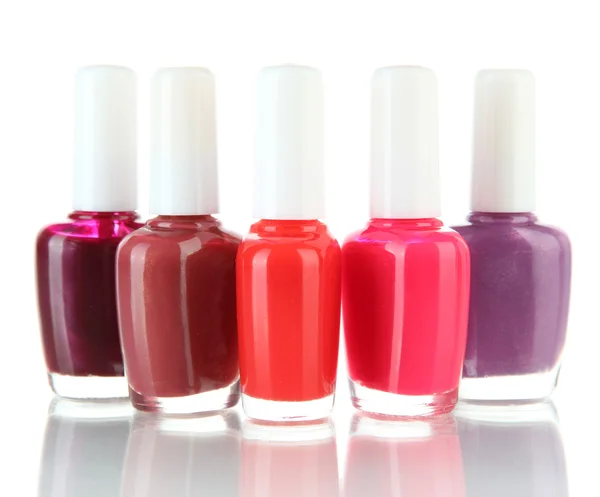 Set of nail polishes isolated on white — Stock Photo, Image