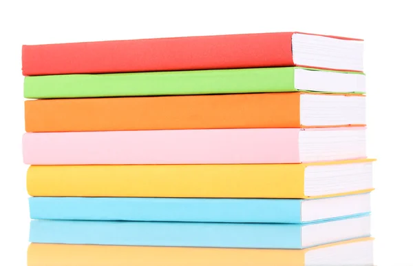 Stack of multicolor books isolated on white — Stock Photo, Image
