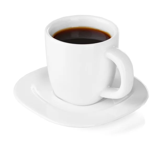 Een kopje sterke koffie geïsoleerd op wit — Stockfoto