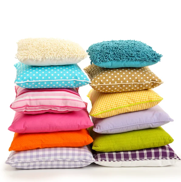 Hills colorful pillows isolated on white — Stock Photo, Image