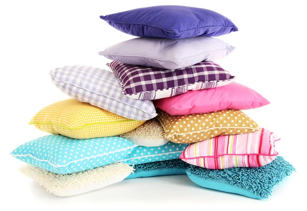 Colina almohadas de colores aislados en blanco — Foto de Stock
