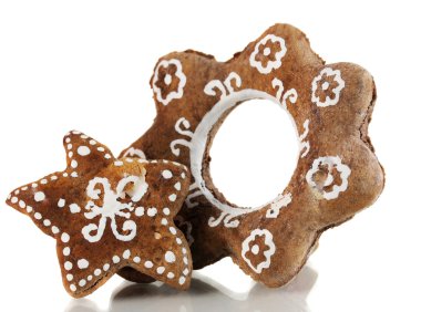 beyaz izole Noel kurabiyeleri