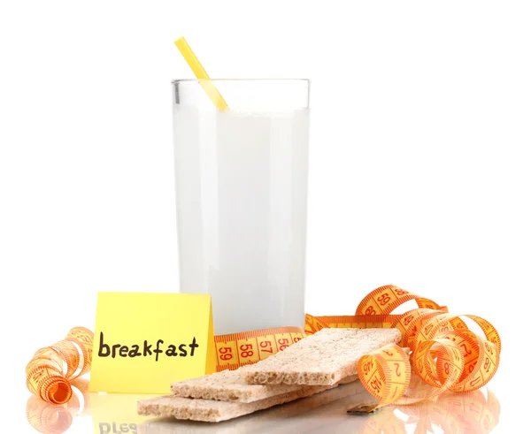Диетические продукты на завтрак изолированы на белом — стоковое фото