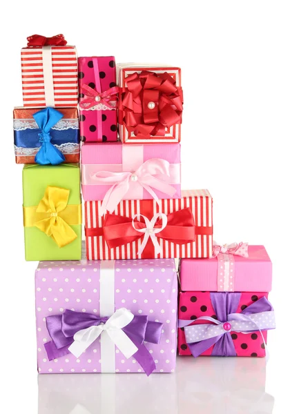 Colina coloridos regalos aislados en blanco — Foto de Stock