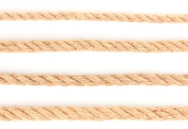 Колекція різних мотузок ізольовані на білому — стокове фото