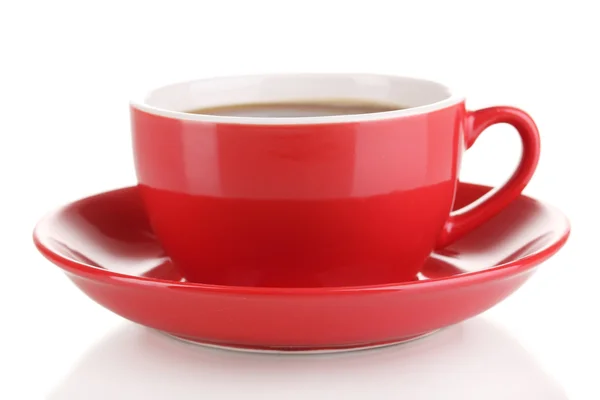 Une tasse rouge de café fort isolé sur blanc — Photo