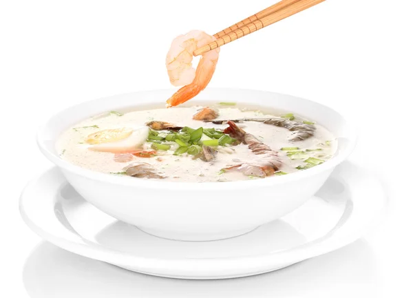 Chinese soup isolated on white — Stock Photo, Image