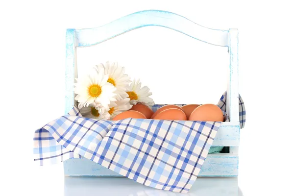 Huevos cocidos en caja aislados en blanco —  Fotos de Stock
