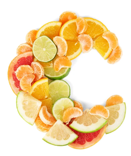 Produkte, die Vitamin C enthalten, auf weiß isoliert — Stockfoto