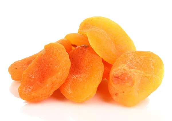 Delicious dried apricots isolated on white — Stock Photo, Image