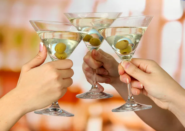 Corporate party martini glasses — Stock Photo, Image