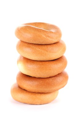 beyaz izole lezzetli simitler