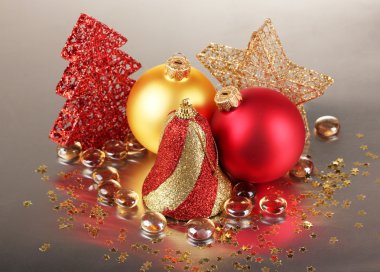 gri arka plan christmas dekorasyon