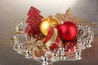 gri arka plan christmas dekorasyon