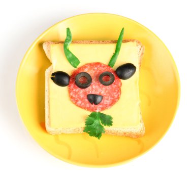 gıda üzerine beyaz izole çocuklar için eğlenceli