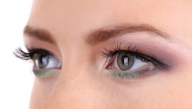 güzel kadın gözleri parlak makyajlı kapat