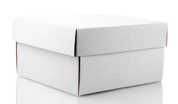 Паперова коробка, ізольована на білому — стокове фото