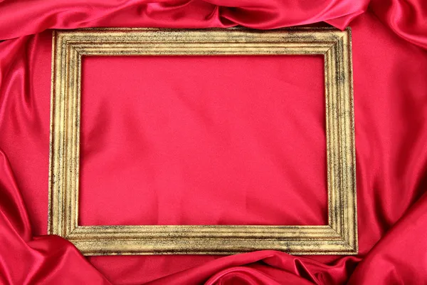 Empty frame on beautiful silk — Stockfoto