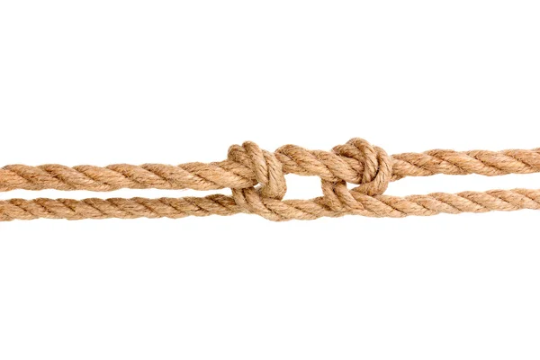 Rope with knot isolated on white — Stock Photo, Image