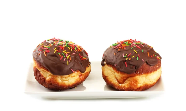 Leckere Donuts isoliert auf weiß — Stockfoto