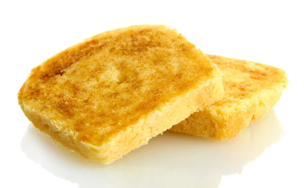 Beyaz ekmek tost, üzerinde beyaz izole — Stok fotoğraf