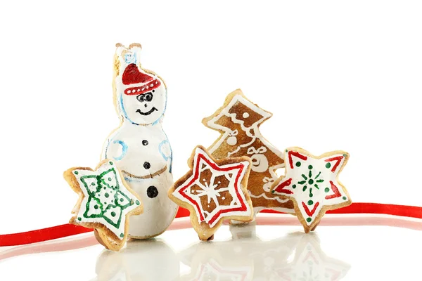 Ciasteczka świąteczne na białym tle — Zdjęcie stockowe