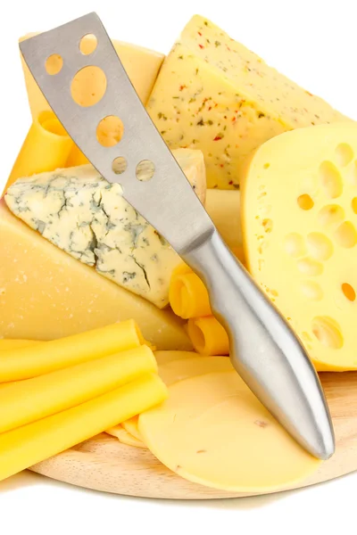 Vários tipos de queijo de perto — Fotografia de Stock