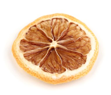 Kurutulmuş limon beyaza izole edilmiş