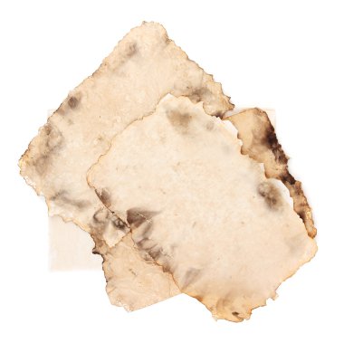 eski kağıt üzerinde beyaz izole yığını