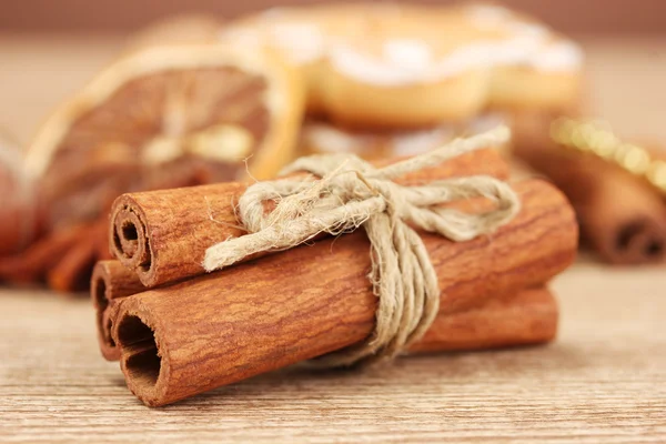 Beautiful christmas background with spices — Stock Photo, Image