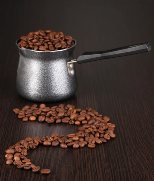 Coffee maker on brown table — Stock Photo, Image