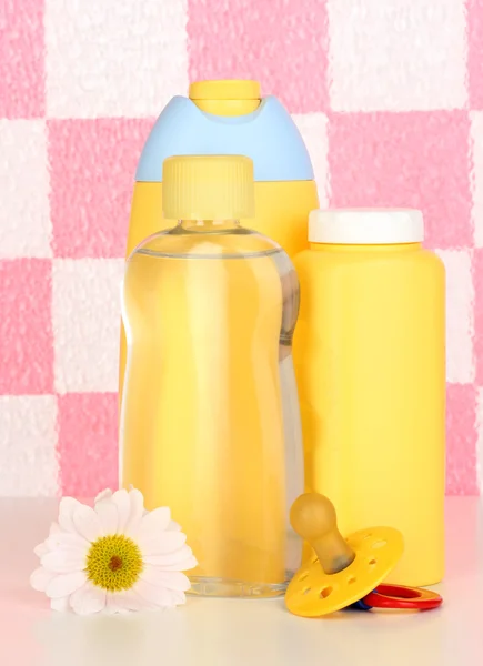 Baby cosmetics in bathroom — Stock Photo, Image