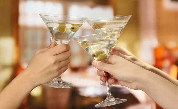 Corporate party martini glasses — Stock Photo, Image