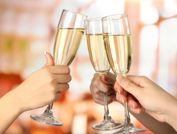 Corporate party sparkling champagne glasses — Stock Photo, Image