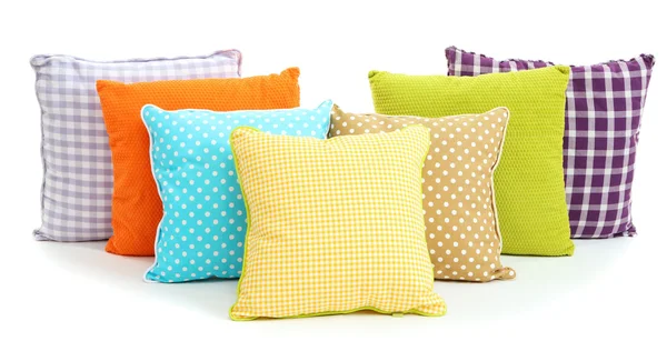 Colorful pillows isolated on white — Stock Photo, Image