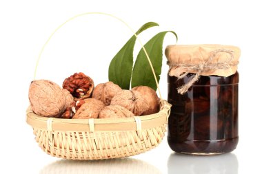 reçel kavanoz ceviz ve ceviz sepet