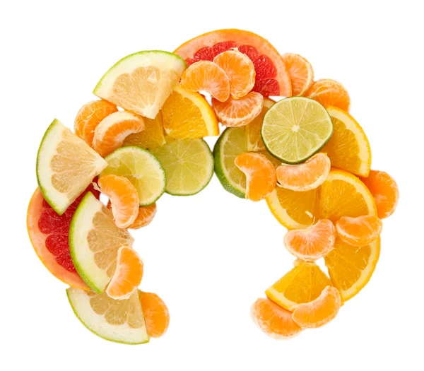 Produtos contendo vitamina C isolados em branco — Fotografia de Stock
