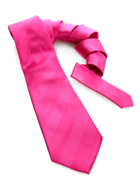 Pink tie isolated on white — Stock Photo, Image