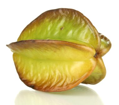 olgunlaşmış carambola üzerinde beyaz izole