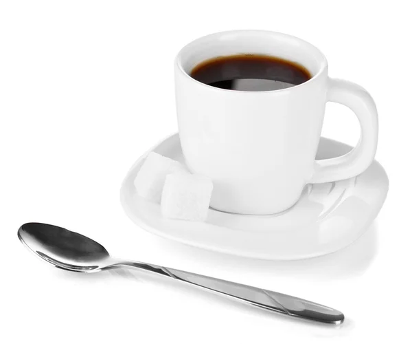 Een kopje sterke koffie geïsoleerd op wit — Stockfoto