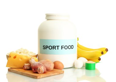 jar gıda üzerine beyaz izole protein ve protein tozu