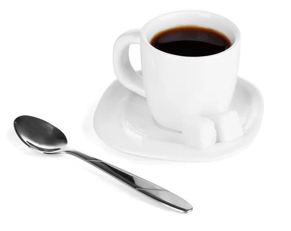 Una taza de café fuerte aislado en blanco —  Fotos de Stock