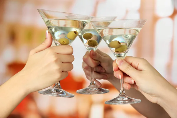 Corporate party martini glasses — Stock Photo, Image