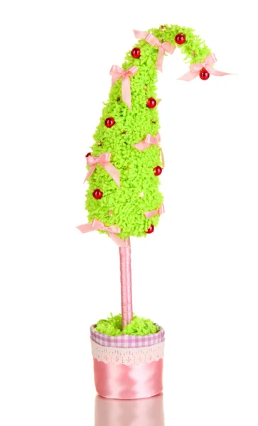 Weihnachtsbaum mit gebogener Spitze isoliert auf weiß — Stockfoto