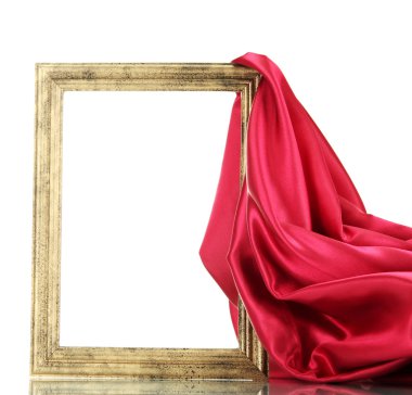 ipek, boş çerçeve üzerinde beyaz izole