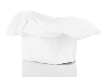 şef şapkasını üzerine beyaz izole