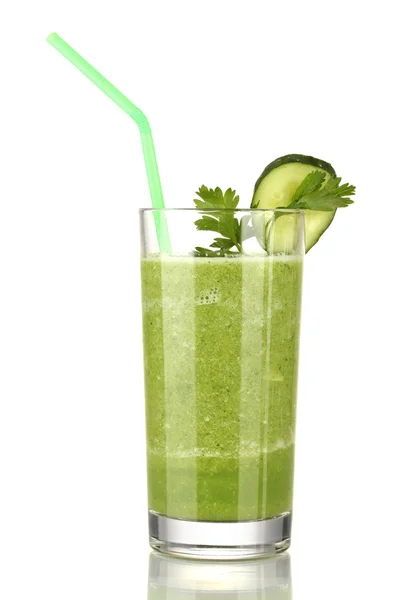 Succo vegetale verde isolato su bianco — Foto Stock