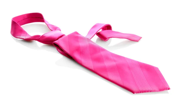 Pink tie isolated on white — Stock Photo, Image